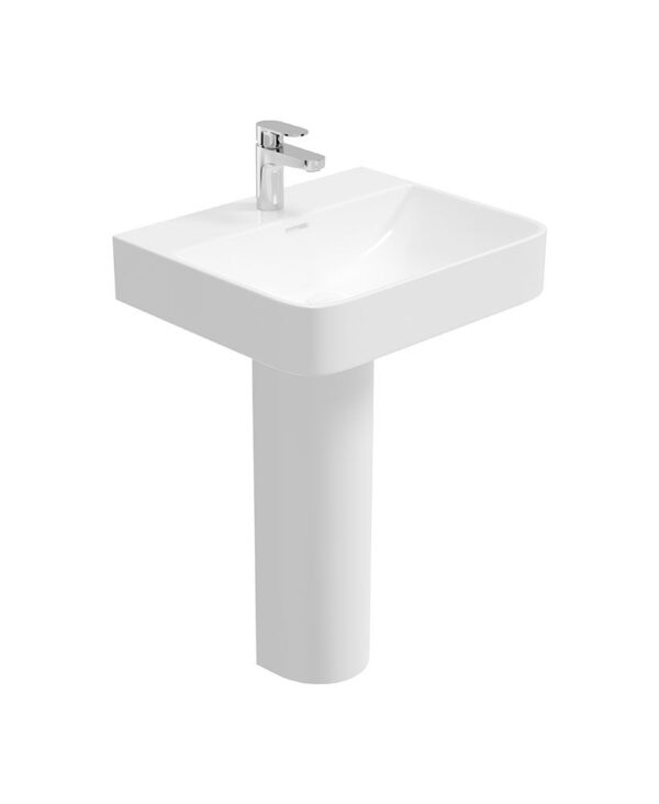Horizon Square 55cm 1TH Wash Basin & Full Pedestal