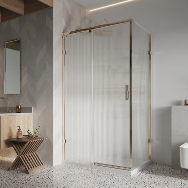 Liberty Sliding Door Fluted Glass Corner