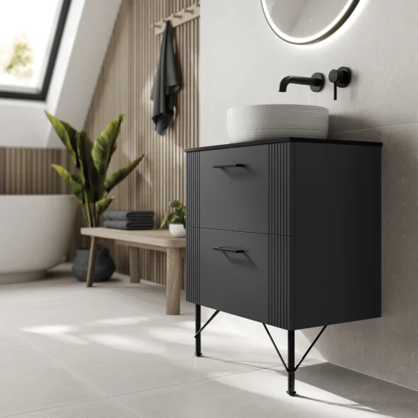 Fabrica 2 Drawer Wallhung Unit Carbon