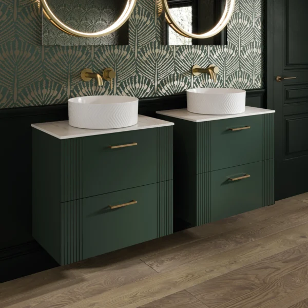 Fabrica Floor Standing Unit 2 Drawer Dark Emerald