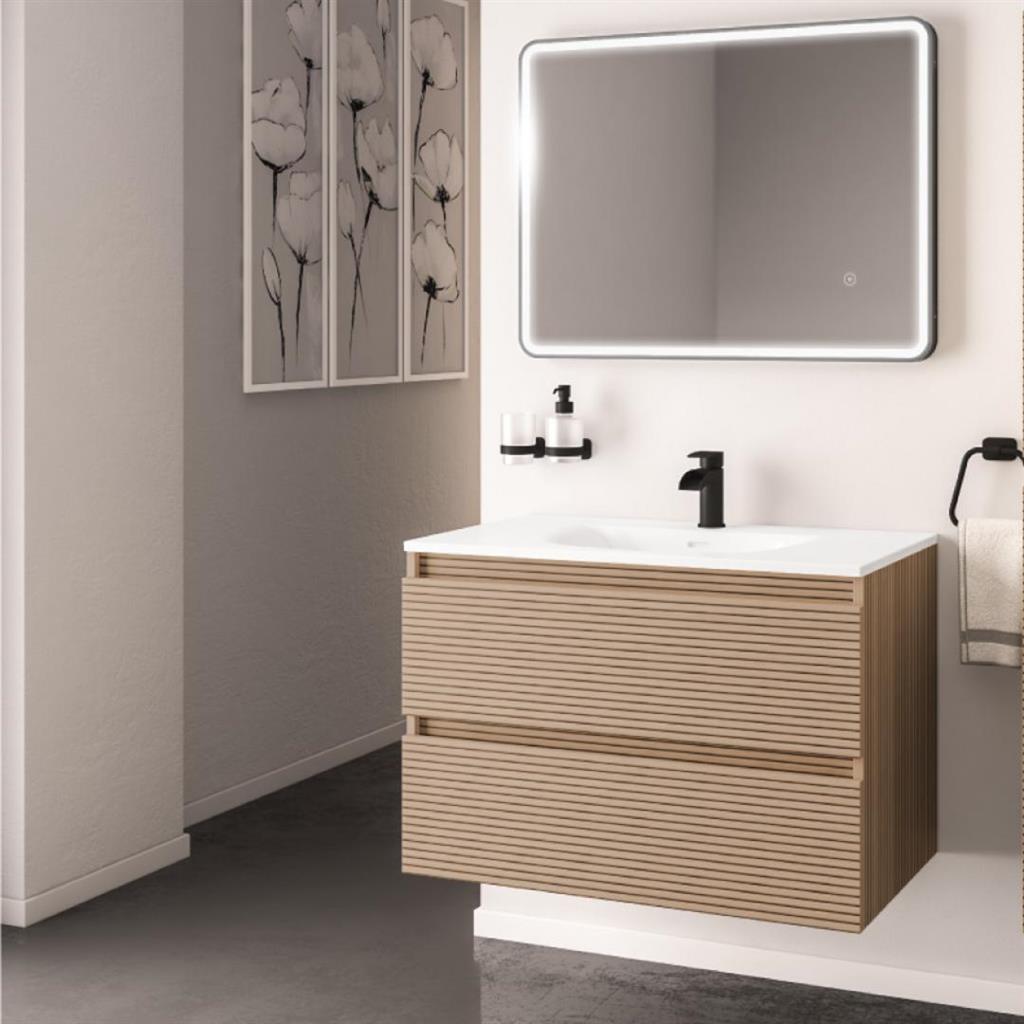 Olympia Fluted Effect Drawer Vanity Wall Hung Unit