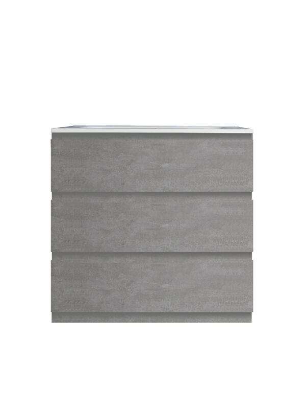 Opa 3 Drawer Floor Standing Vanity Unit Concrete