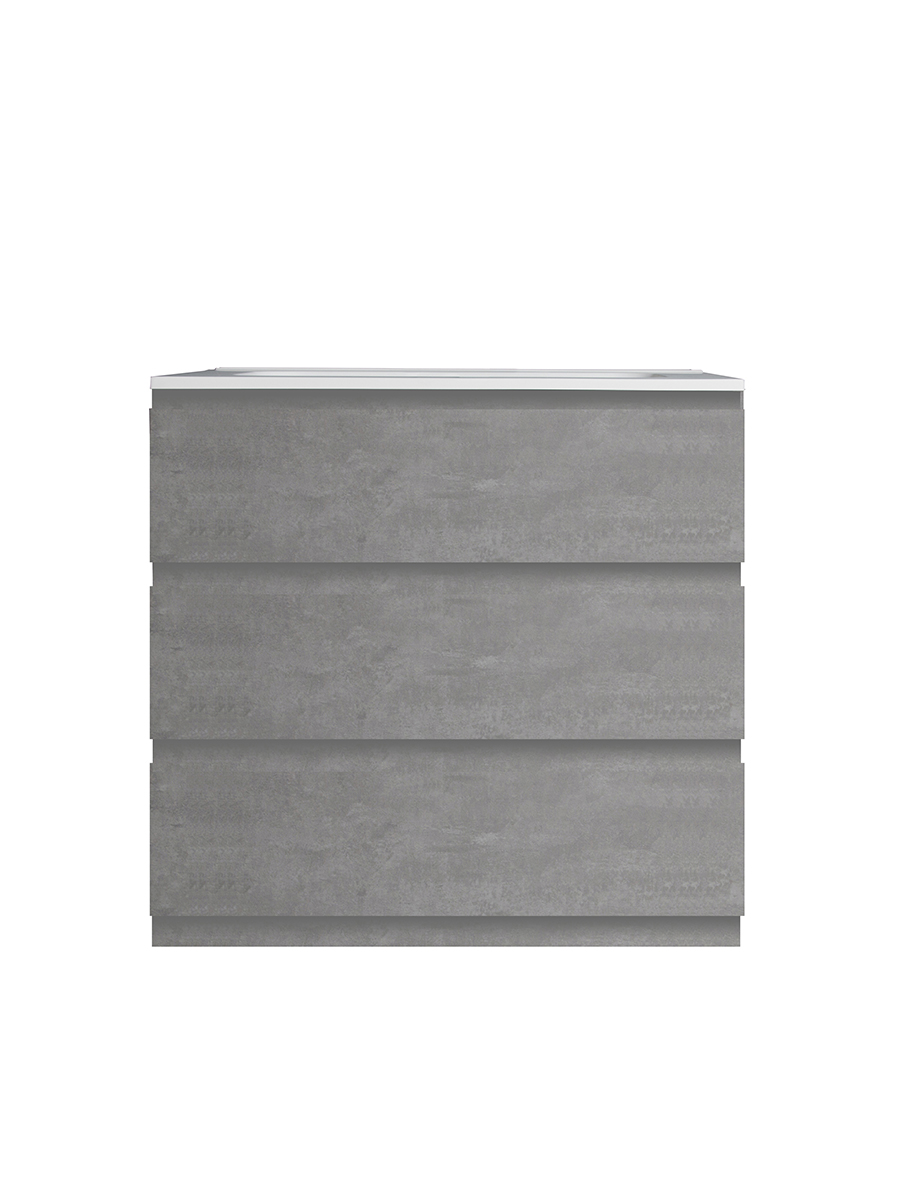 Opa 3 Drawer Floor Standing Vanity Unit Concrete