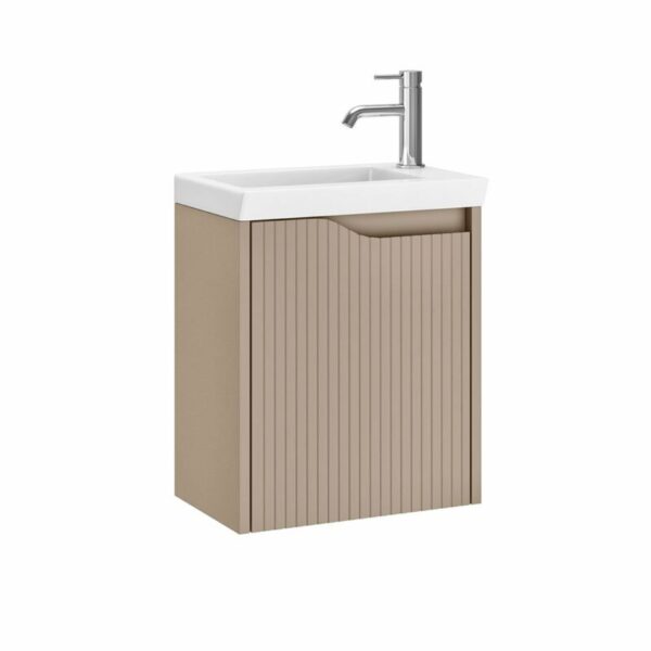 Serra Fluted Wallhung 1 Door Unit Beige Matt