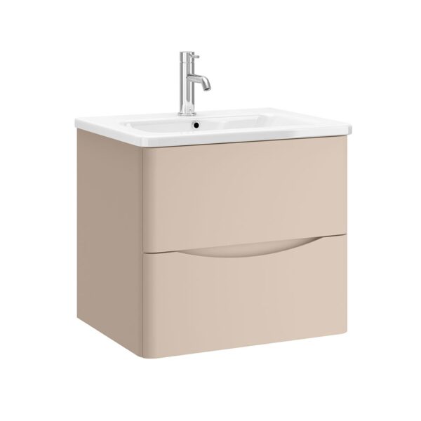 Zola Wallhung 2 Drawer Unit Flax Beige Matt