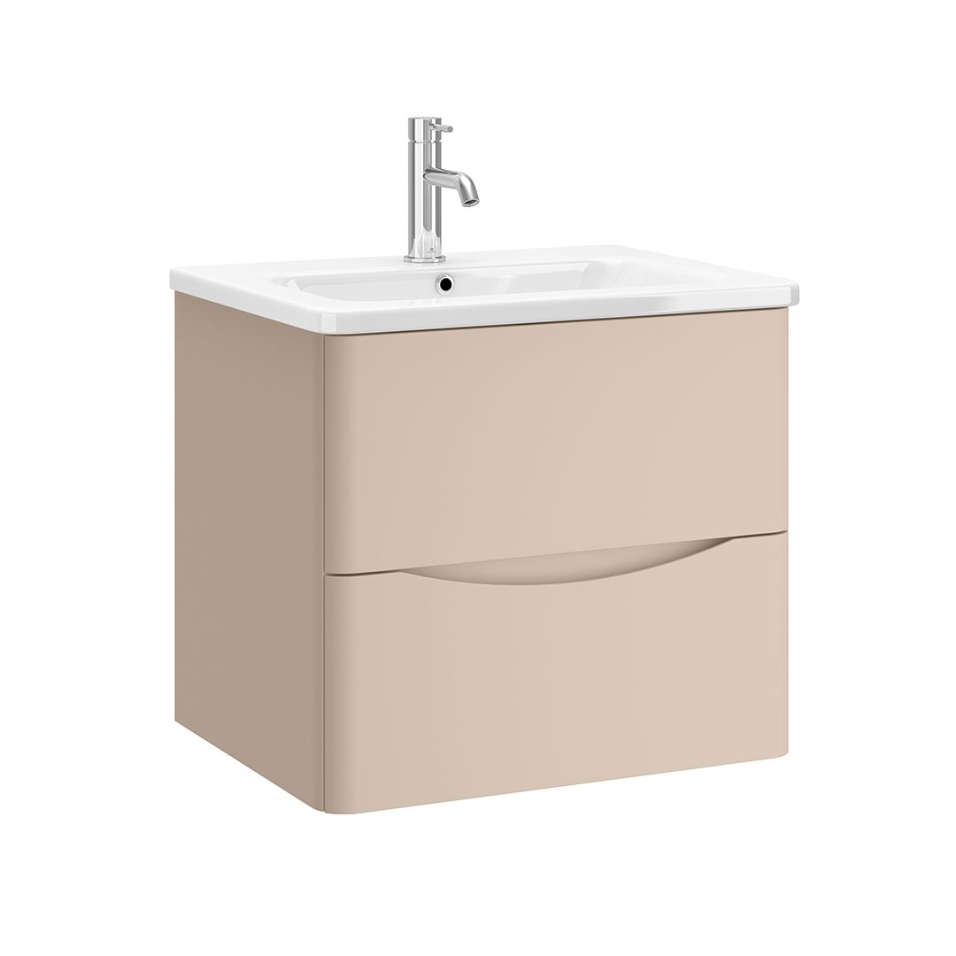 Zola Wallhung 2 Drawer Unit Flax Beige Matt
