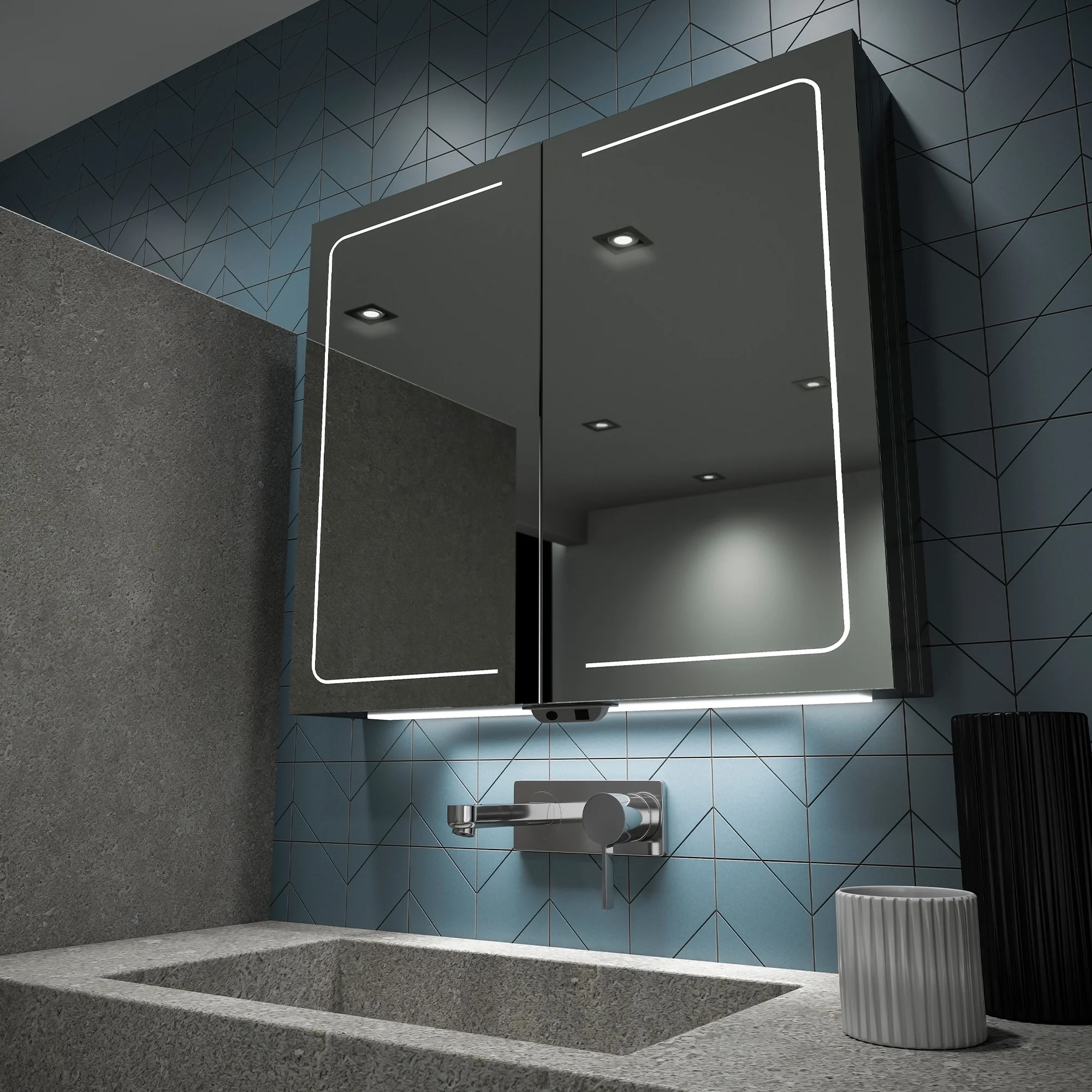 Vapor LED Mirror Cabinet