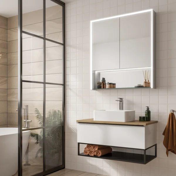 Verve Illuminated Bathroom Mirrored Cabinet