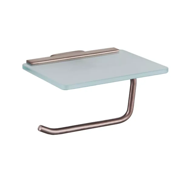 Asti Toilet Roll Holder with Glass Shelf