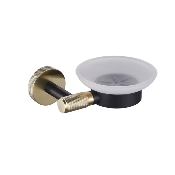 Catania Soap Dish in Matt Black &Brushed Brass