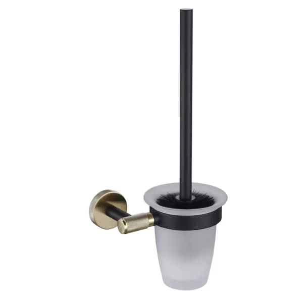 Catania Toilet Brush and Holder Glass Matt Black and