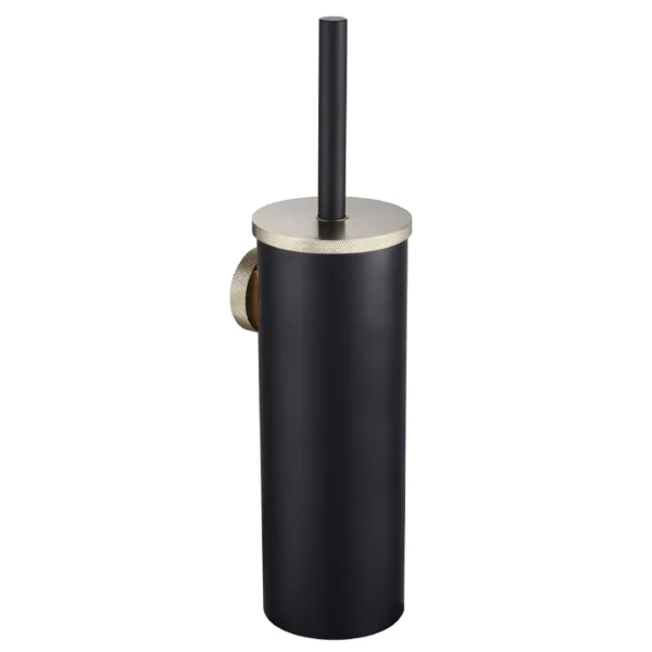 Catania Toilet Brush and Holder Matt Black &Brushed Brass
