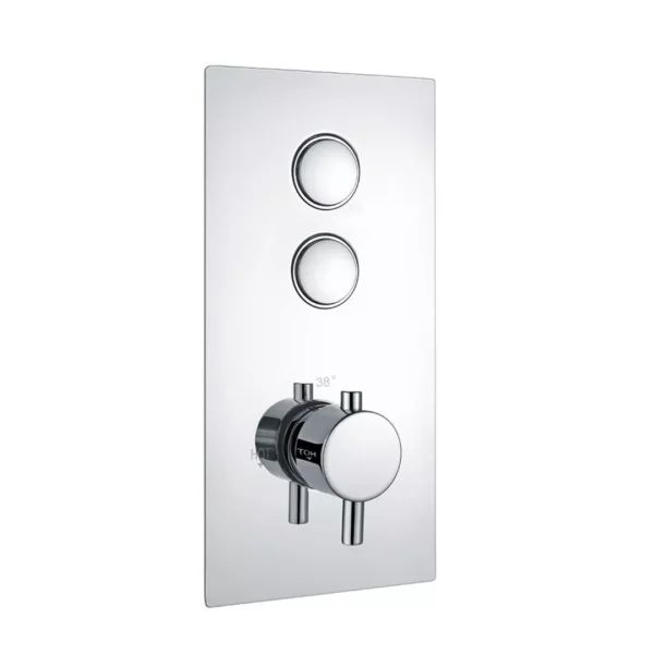 Concealed Thermostatic Shower Valve with Double Round Push Button