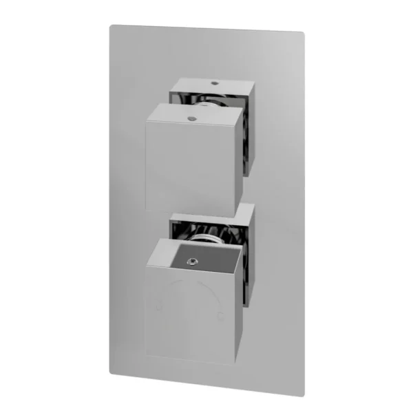 Concealed Thermostatic Twin Shower Valve with Square Handles
