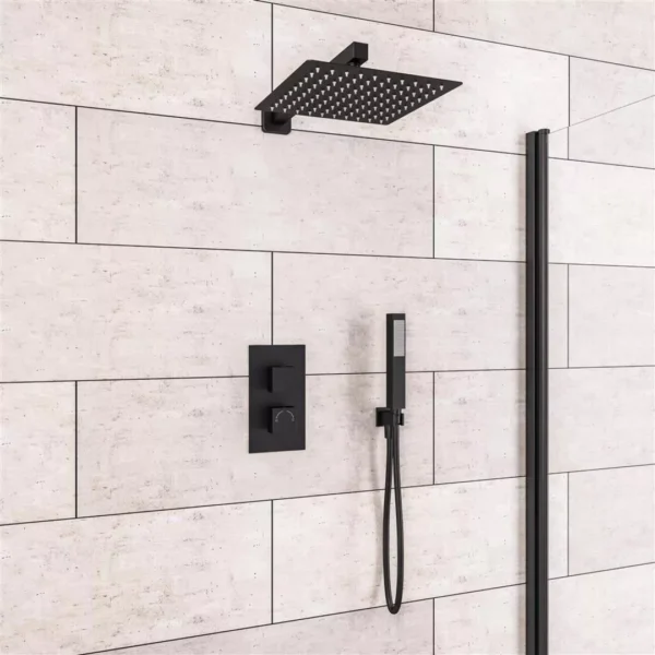 Shower Bundle Black concealed 2 control valve and Kit