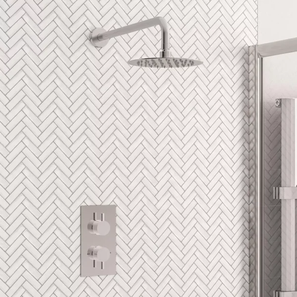 Shower Bundle Round Chrome with Concealed 2 control Valve