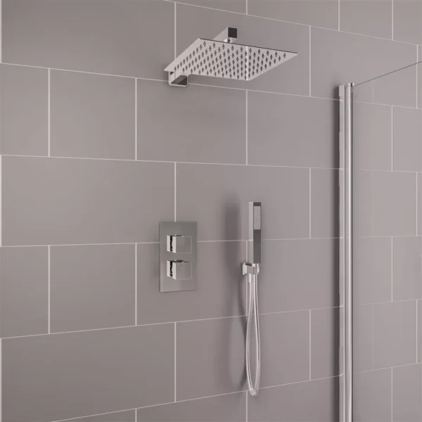 Shower Bundle Square Chrome concealed 2 control valve with Kit