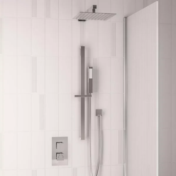 Shower Bundle Square concealed valve 2 control and riser rail kit