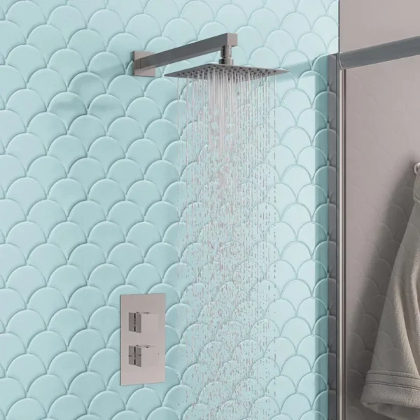 Shower Bundle square Chrome with 2 Control Valve