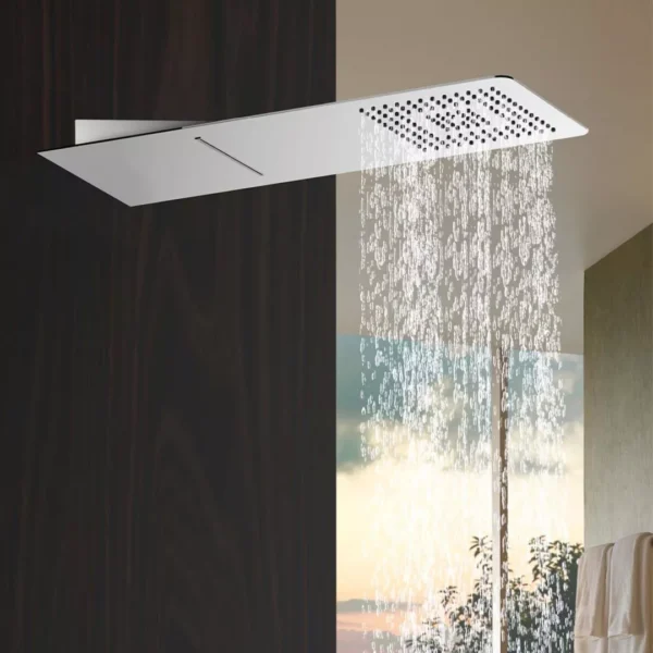 Square Wall Mounted Stainless Steel Waterfall & Rainfall Shower